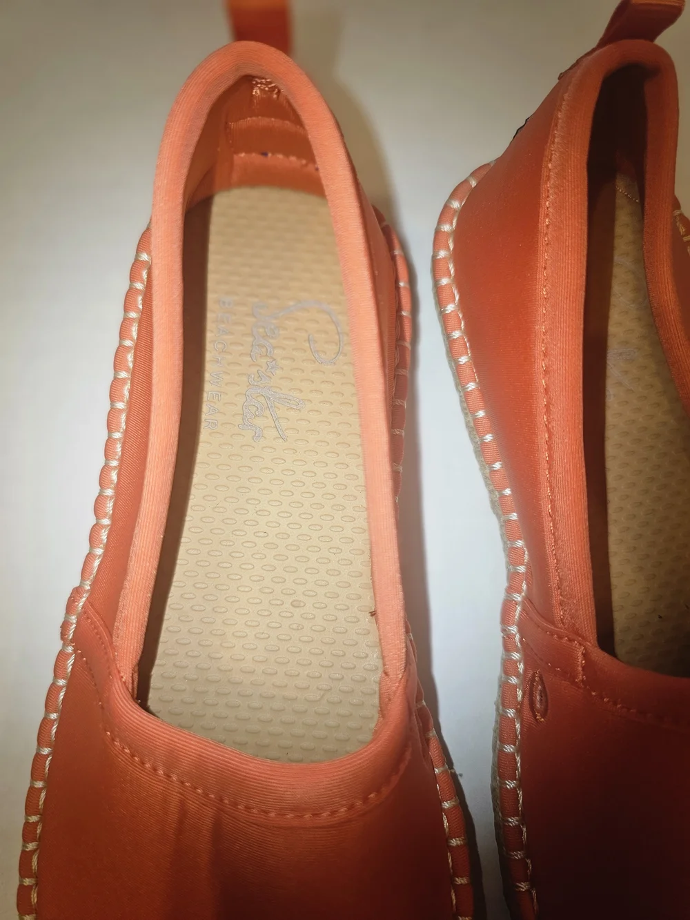 Orange Espadrille Slip-On Flats for Women